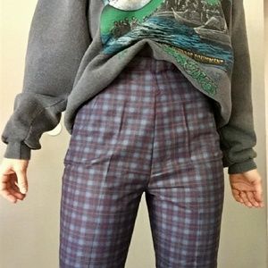 Vintage deadstock high waist plaid pants
